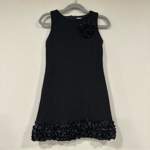 JENNY & ME Girls Black Textured Ruffle Dress Size 6X